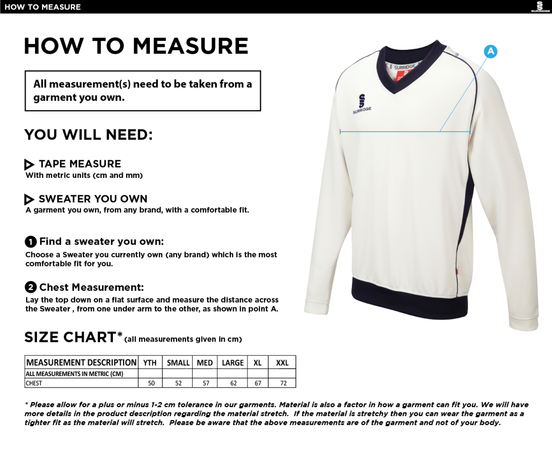 Skyrose CC - Curve Long Sleeve Sweater - Size Guide